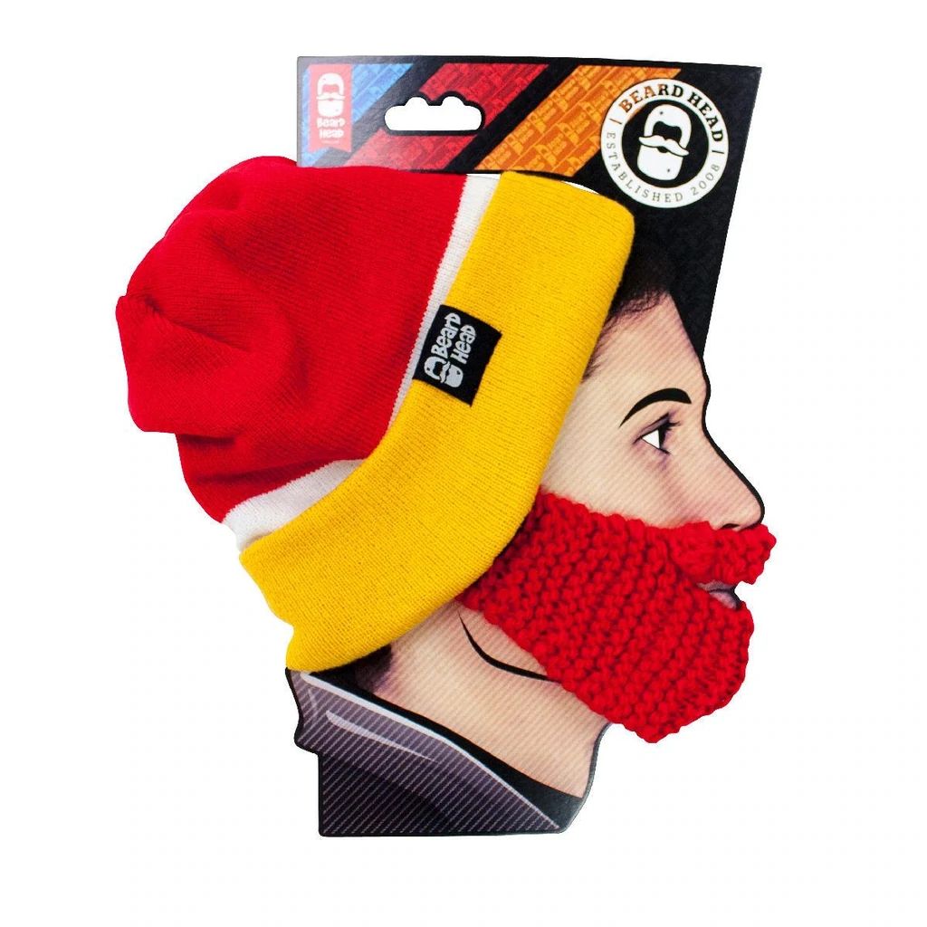 Beard Head Kansas City Chiefs Colors Stubble Bearded Face Mask & Hat