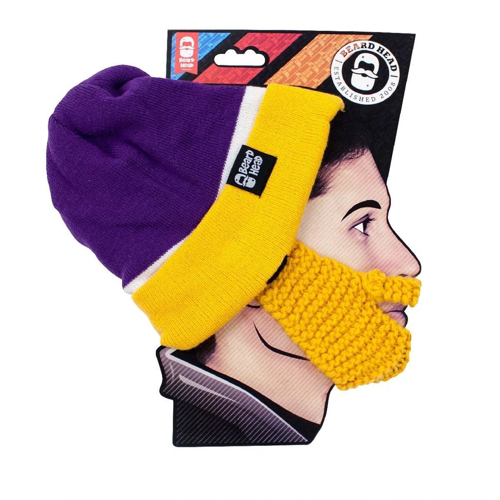 Beard Head Minnesota Vikings Colors Stubble Bearded Face Mask & Hat