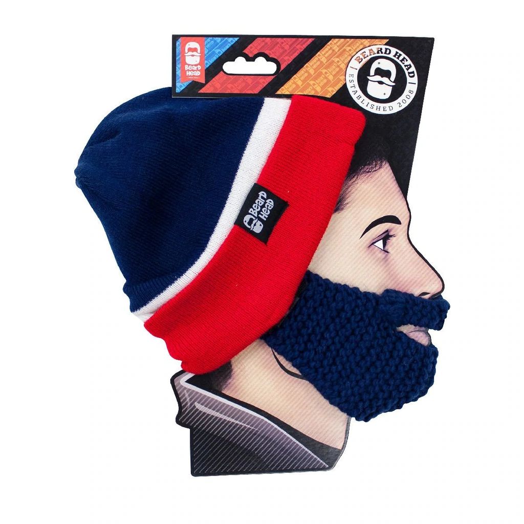 Beard Head New York Giants Colors Stubble Bearded Face Mask & Hat