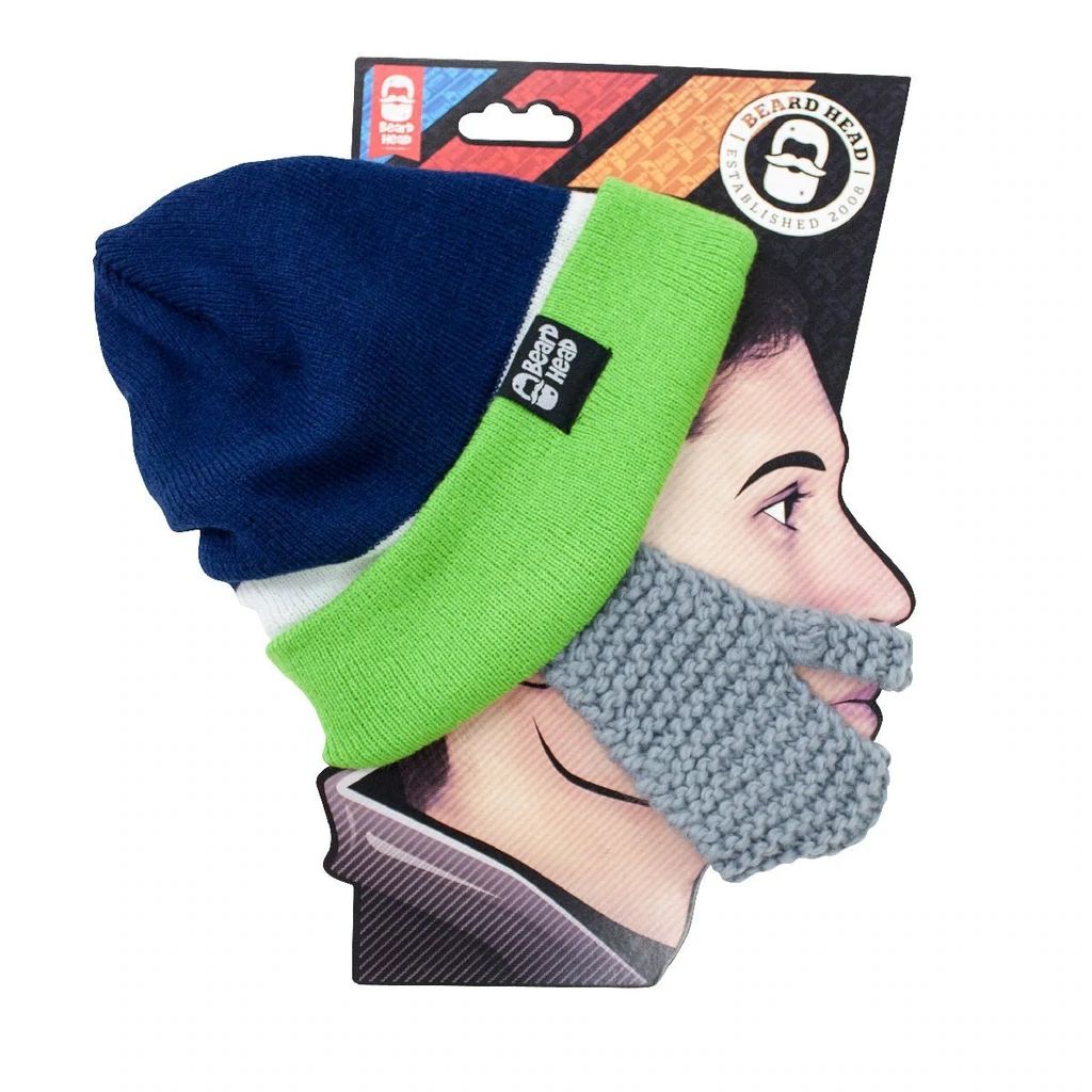 Beard Head Seattle Seahawks Colors Stubble Bearded Face Mask & Hat