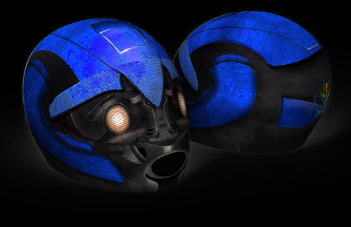 Skullskins Transformed Blue Optimus Prime Full Face Motorcycle Helmet Skullskins Transformed Blue Optimus Prime Full Face Motorcycle Helmet