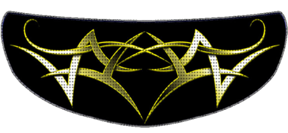 Skullskins Yellow Tribal Motorcycle Helmet Shield Sticker