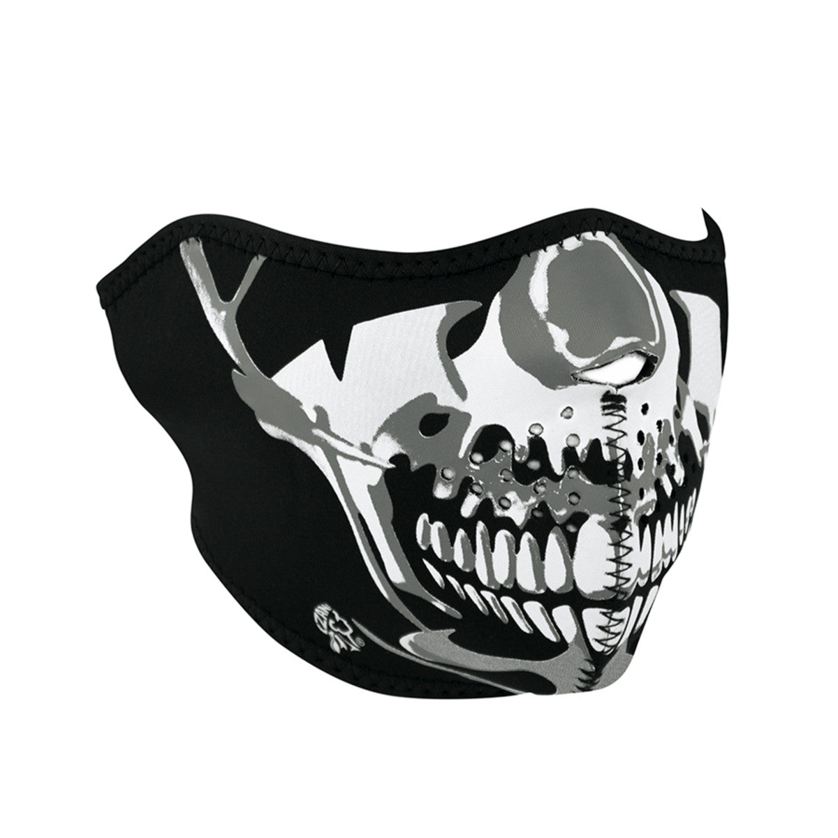 Chrome Skull Neoprene Half Face Mask