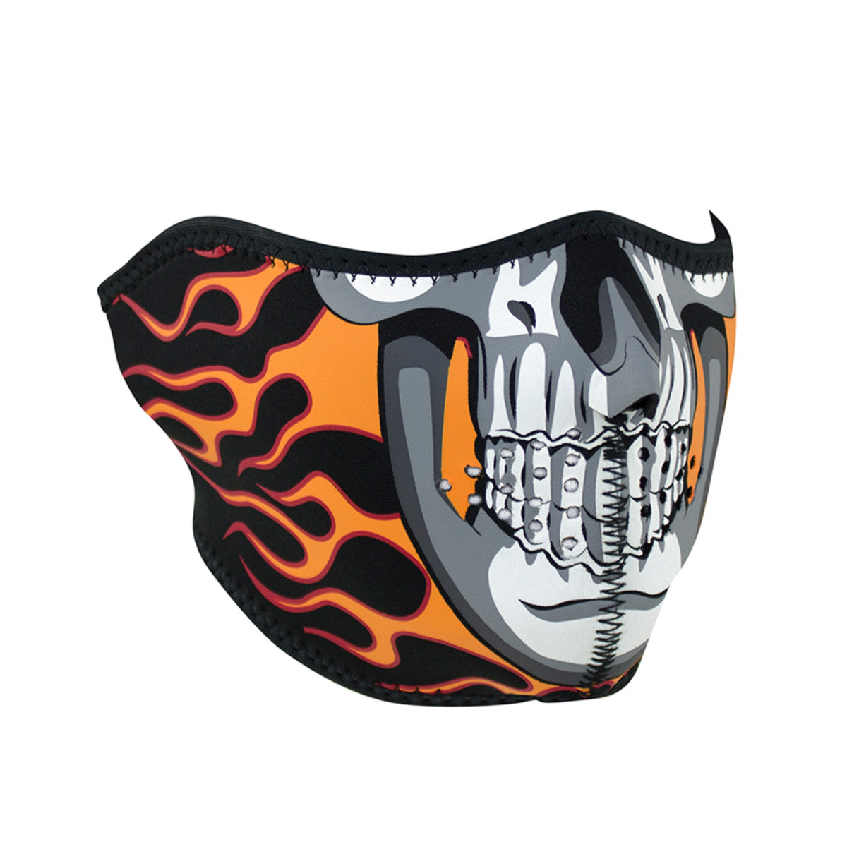 Burning Skull Neoprene Half Face Mask