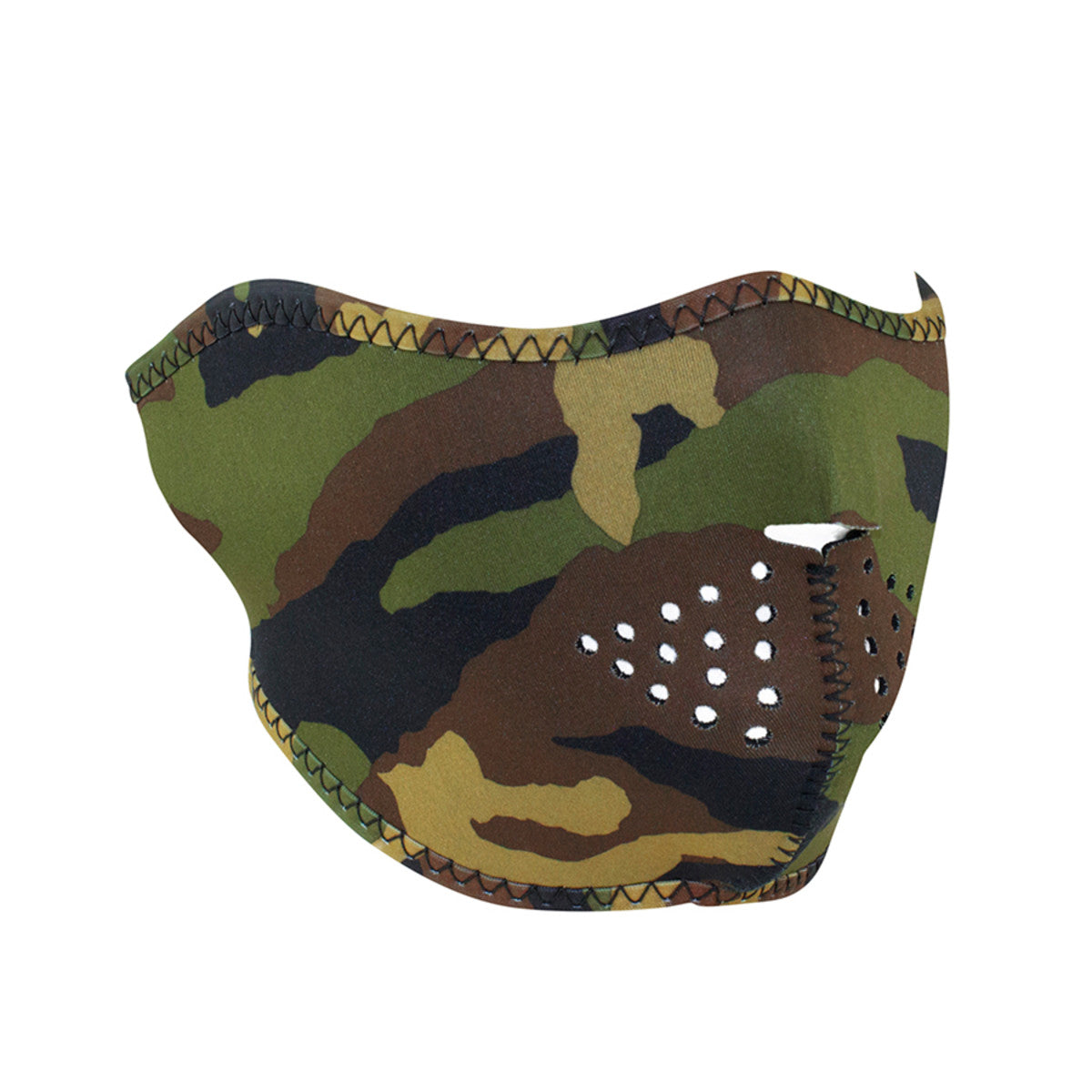 Woodland Camo Neoprene Half Face Mask