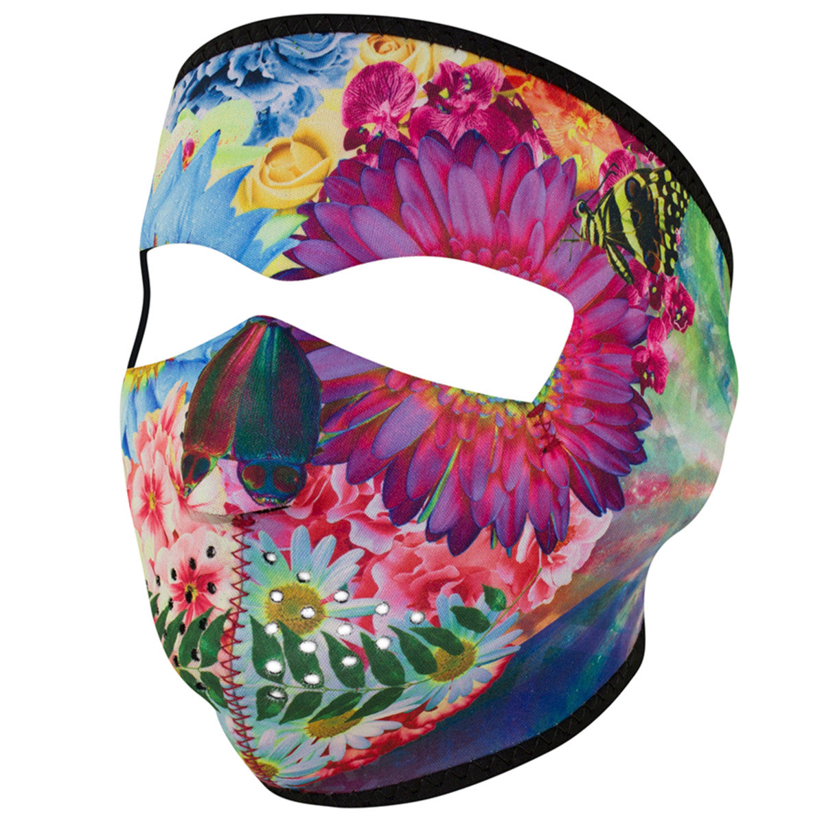 Flower Skull Neoprene Full Face Mask