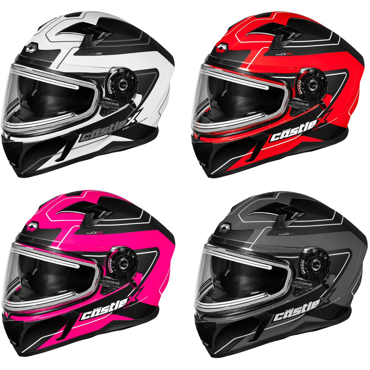Castle-X CX390 Atlas Electric Snowmobile Helmet (4 colors)