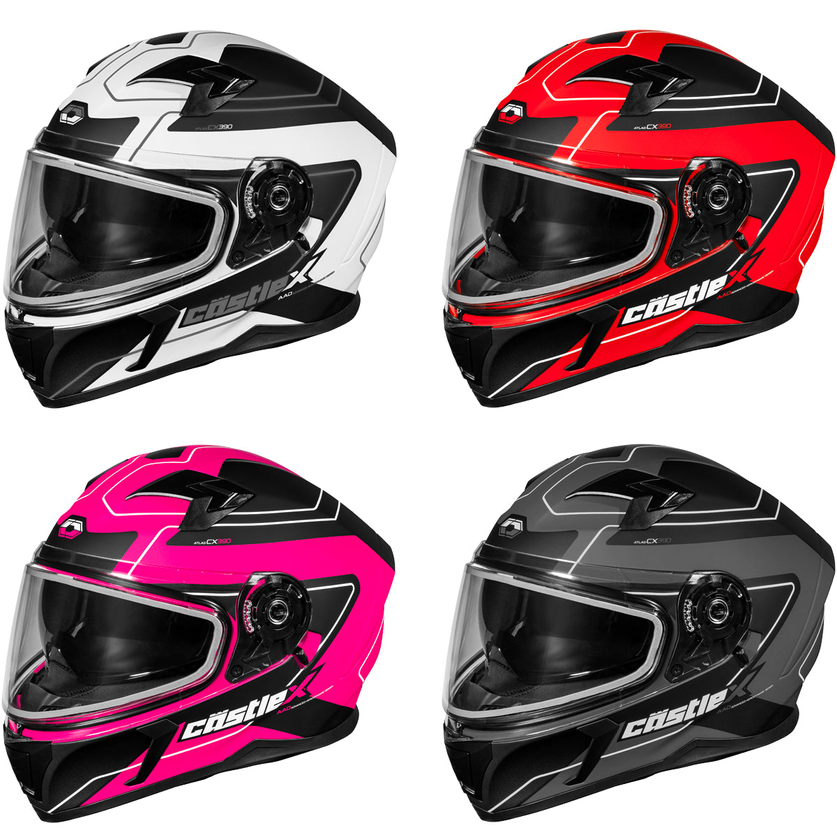 Castle X Matte White/Black CX390 Atlas Snow Helmet