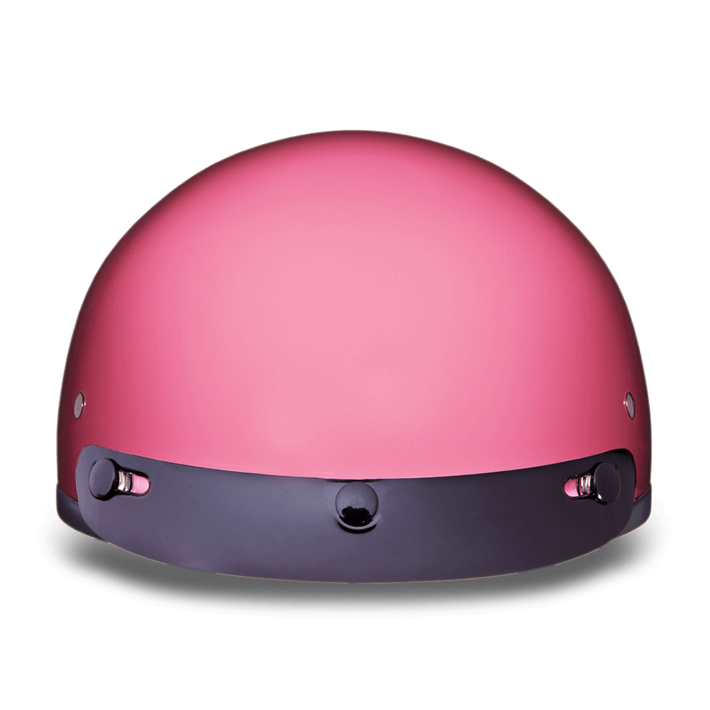 Daytona Hi Gloss Pink Skull Cap Half Motorcycle Helmet (2XS - 2XL)