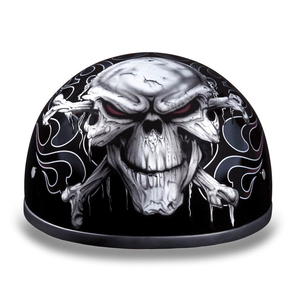 cheap skull cap motorcycle helmets Daytona Skull Cap Cross Bones Half Helmet