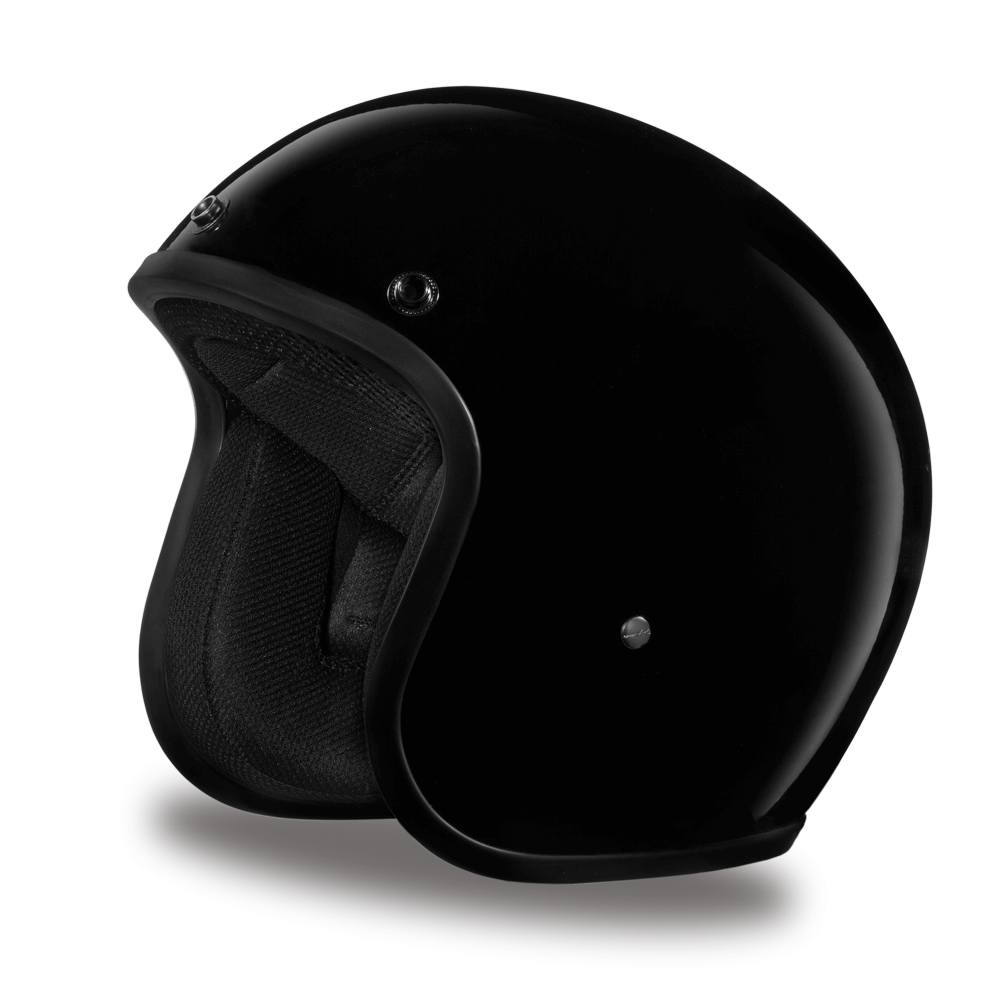 Daytona Cruiser Hi Gloss Black Open Face Motorcycle Helmet (2XS - 4XL)
