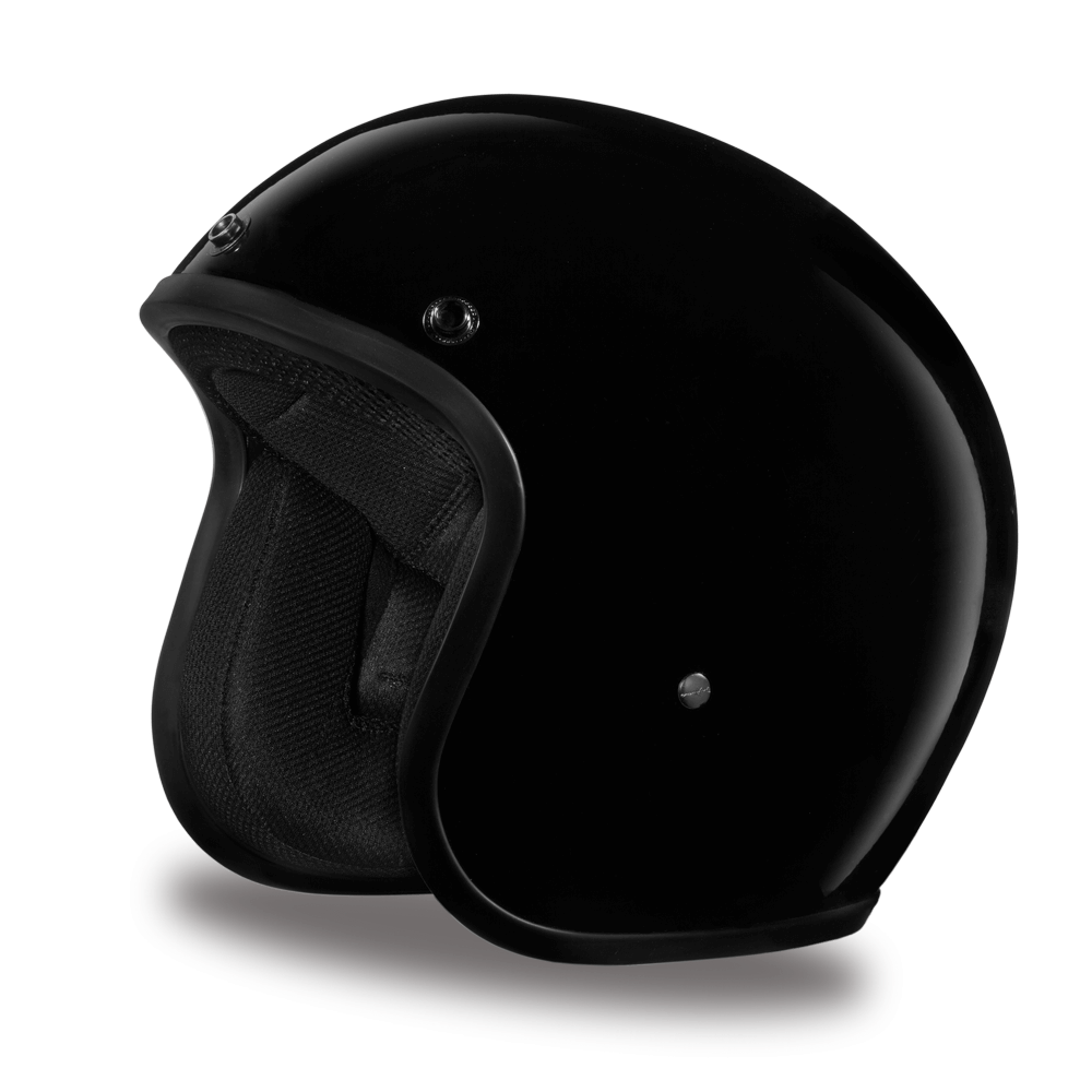 Daytona Cruiser Hi Gloss  Black Open Face Motorcycle Helmet (2XS - 4XL)