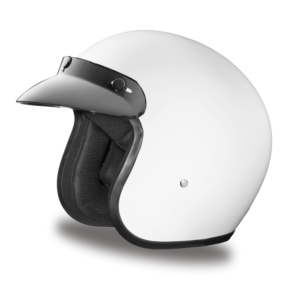 Daytona Cruiser Hi Gloss  White Open Face Motorcycle Helmet 