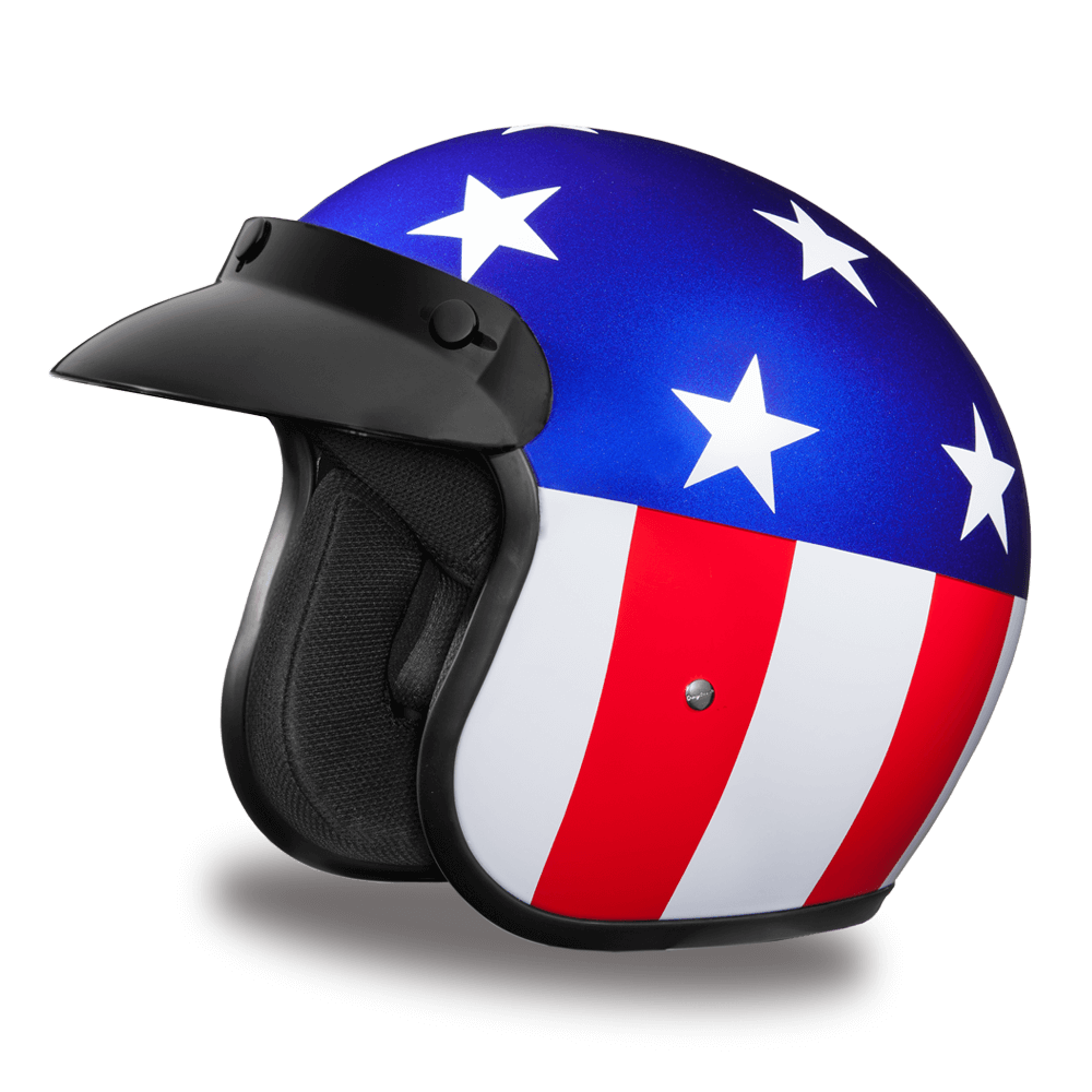 Daytona Cruiser Captain America Easy Rider Open Face Motorcycle Helmet Daytona Cruiser Captain America Easy Rider Open Face Motorcycle Helmet