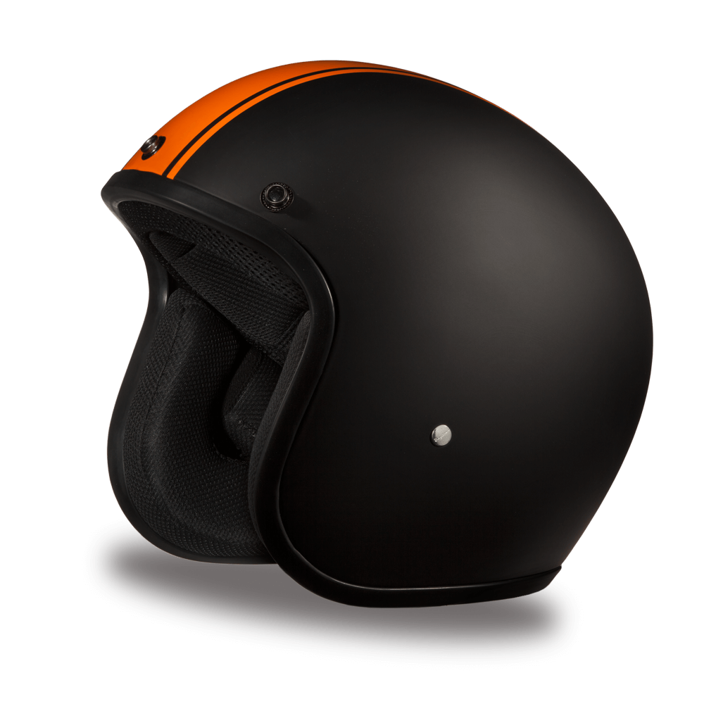 Daytona Cruiser Orange Pin Stripe Open Face Motorcycle Helmet (XS - 2XL)