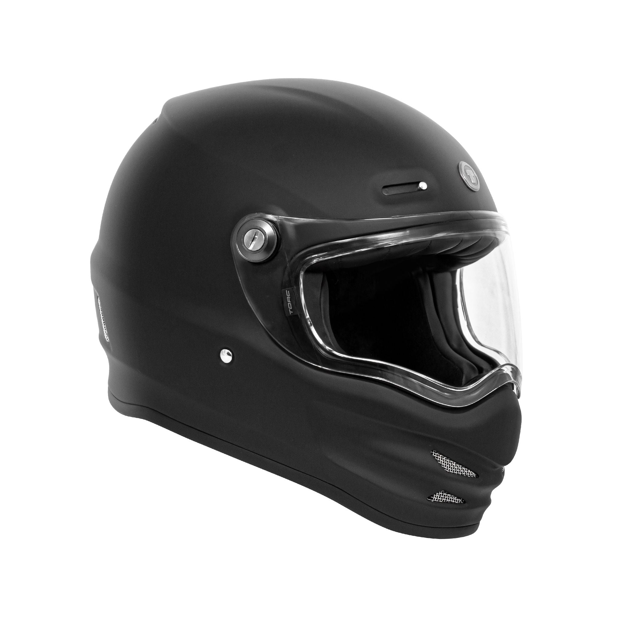 Torc T-9 Flat Black Retro Full Face Helmet (XS-XXL)