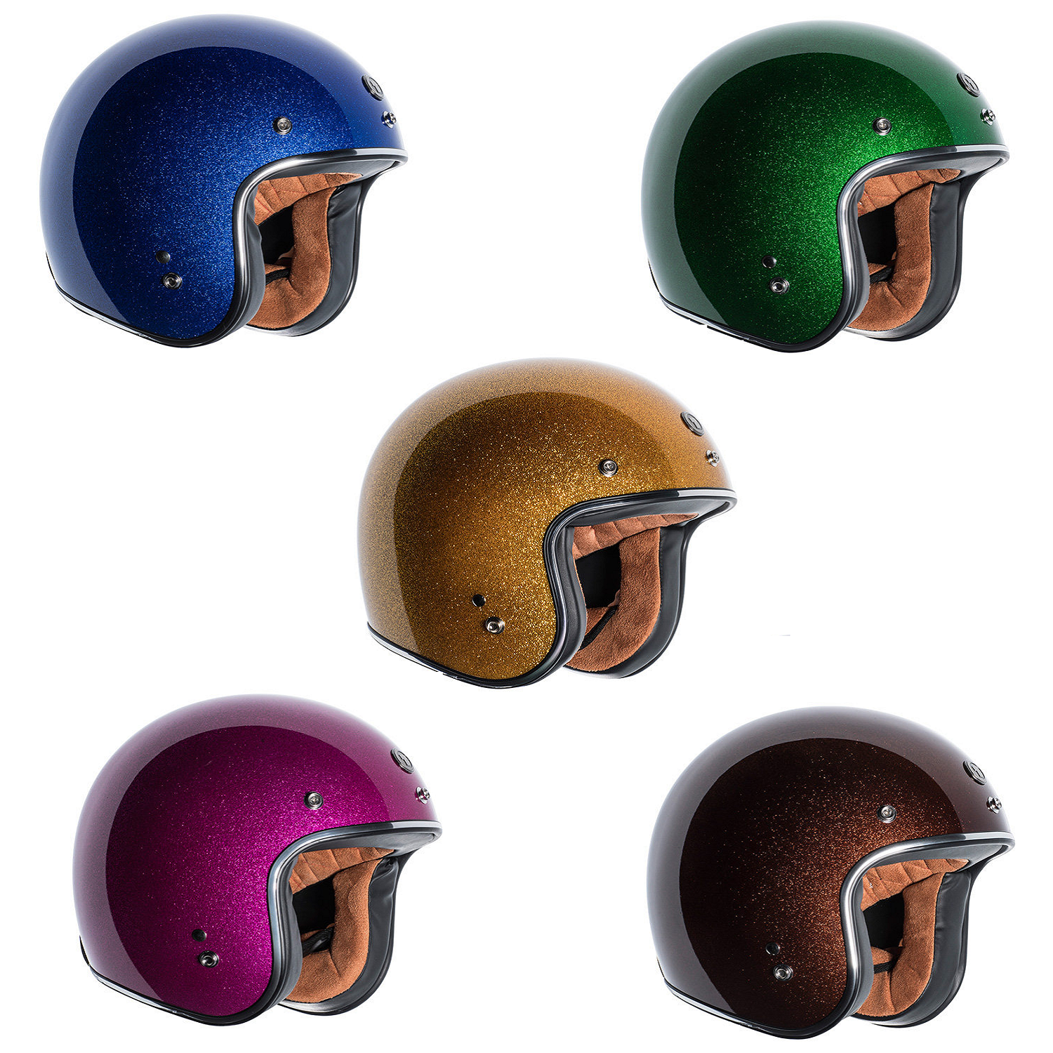 Torc T-50 Mega Flake 3/4 Face Retro Motorcycle Helmet