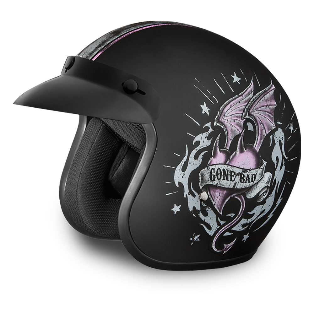 Daytona Cruiser Gone Bad Open Face Motorcycle Helmet