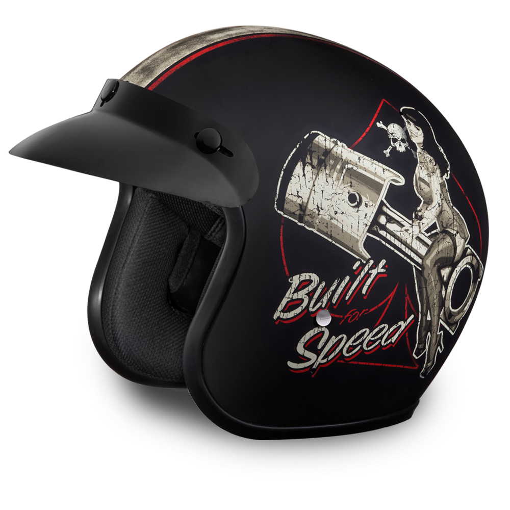 Daytona Cruiser Built For Speed Open Face Motorcycle Helmet