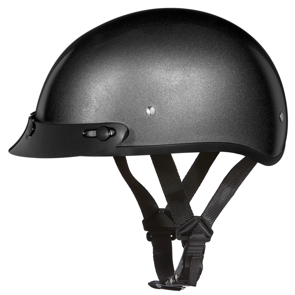 Daytona Gun Metal Metallic Skull Cap Half Motorcycle Helmet
