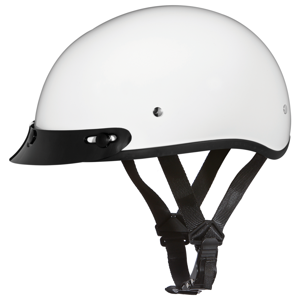 Daytona Hi Gloss White Skull Cap Half Motorcycle Helmet