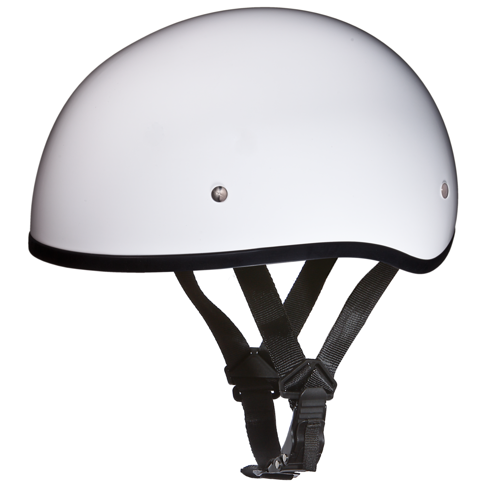 Daytona Hi Gloss White Skull Cap Half Motorcycle Helmet Without Visor