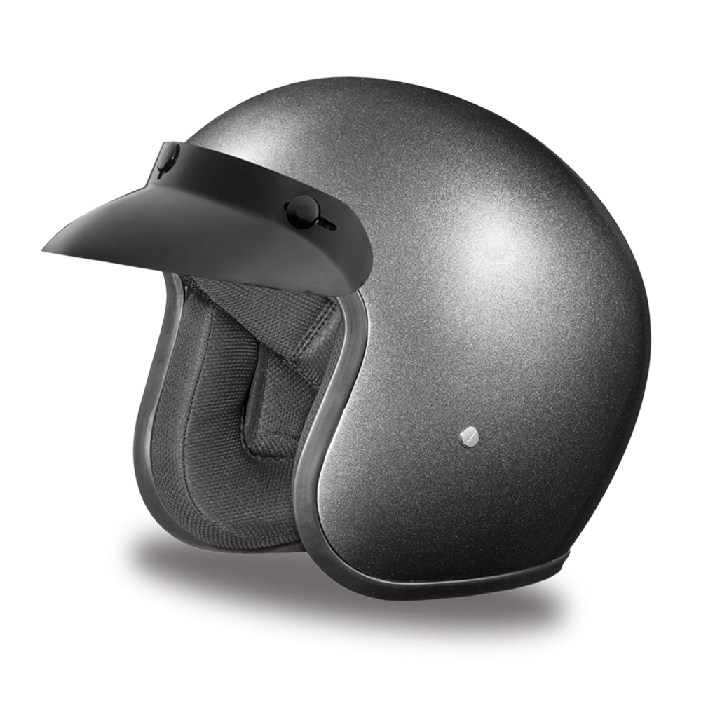 Daytona Cruiser Gun Metallic Grey Open Face Motorcycle Helmet