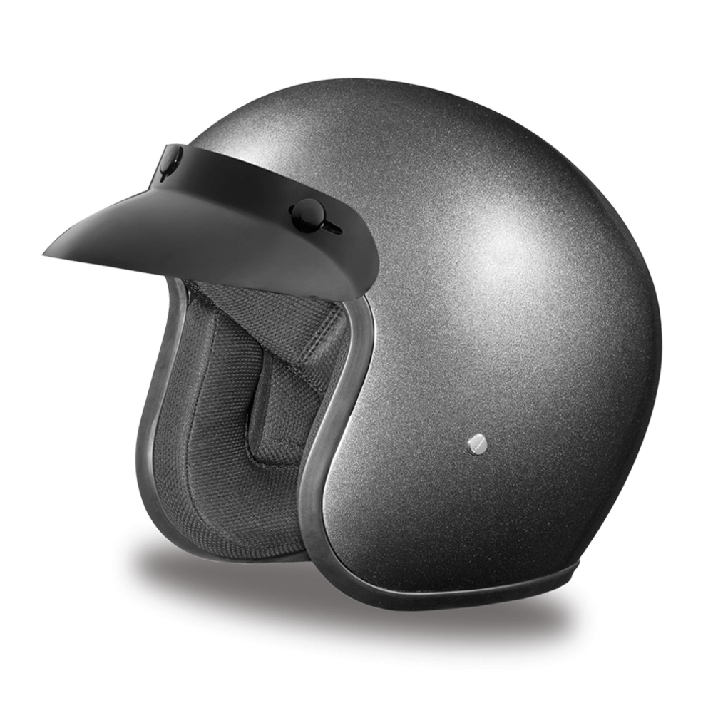 Daytona Cruiser Gun Metallic Grey Open Face Motorcycle Helmet 