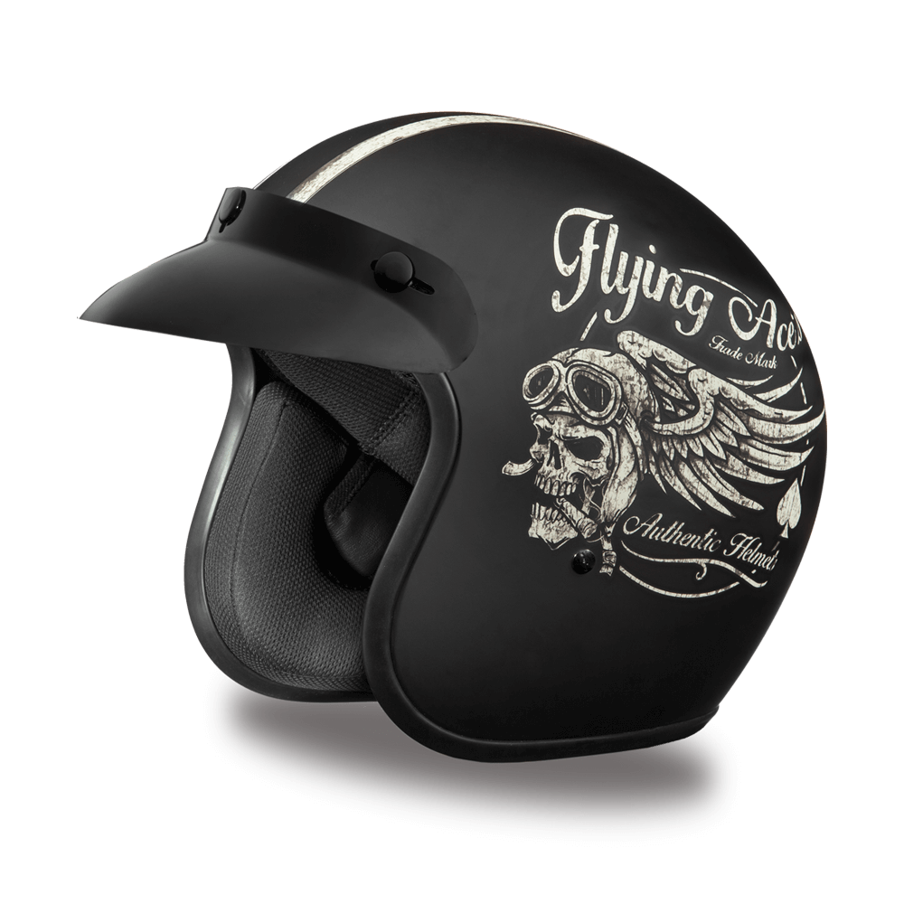 Daytona Cruiser Flying Ace's Open Face Motorcycle Helmet