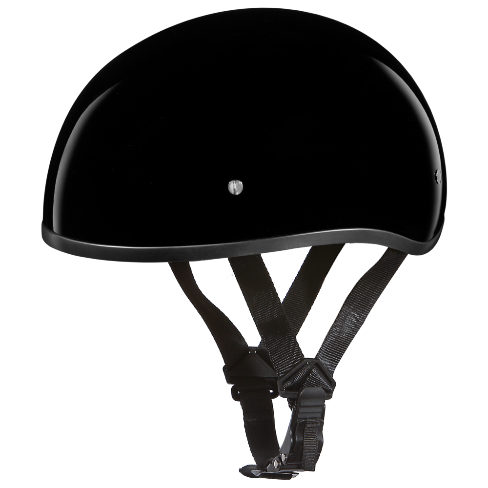 Daytona Hi Gloss Black Skull Cap Half Motorcycle Helmet