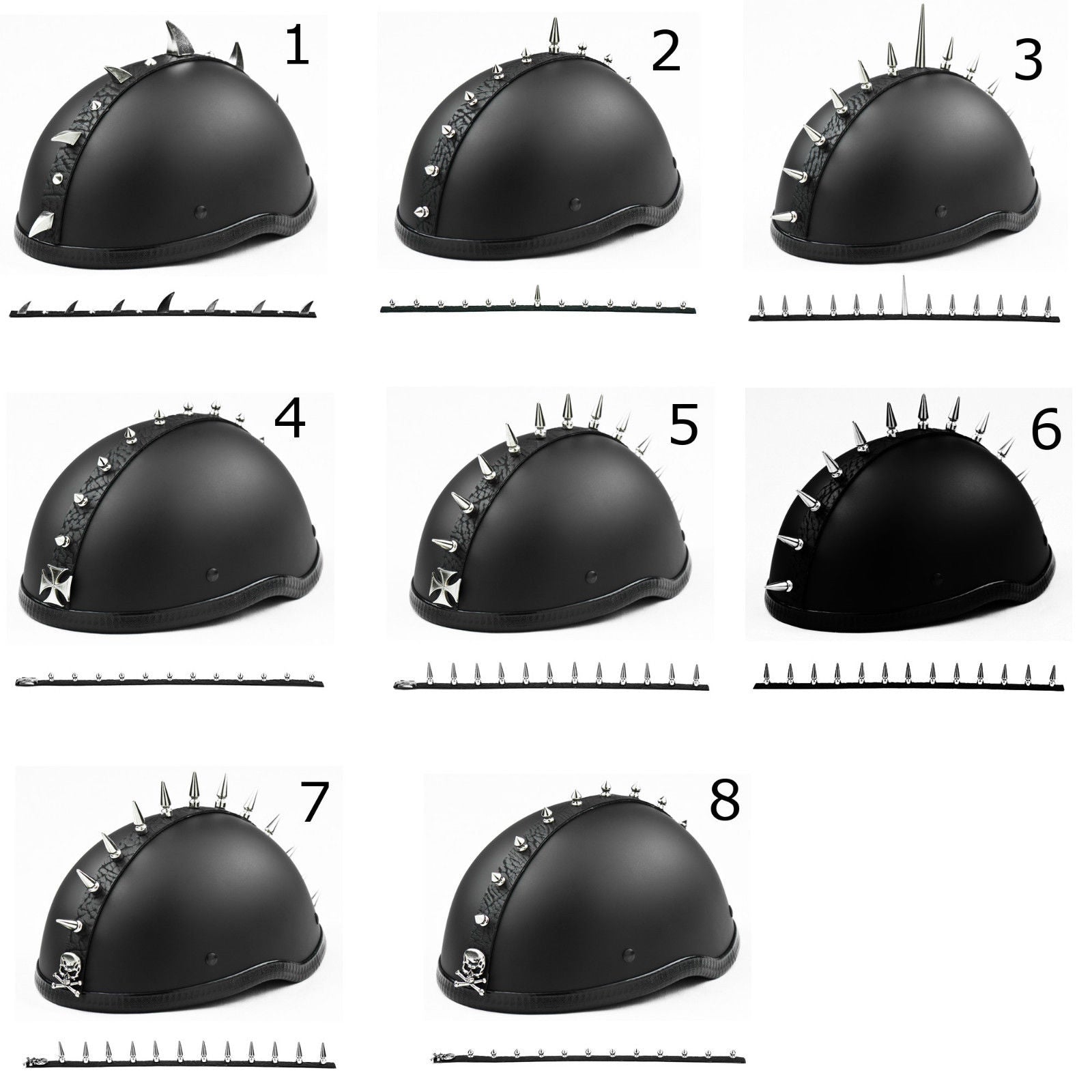 bike helmet mohican Stick On Metal Motorcycle Helmet Mohawk (7 Styles)
