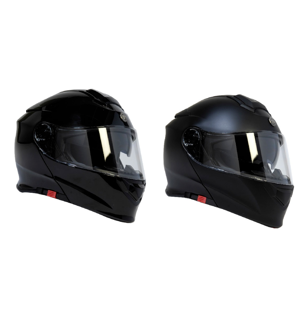 TORC T-28B Solid Black Full Face Modular Bluetooth Motorcycle Helmet