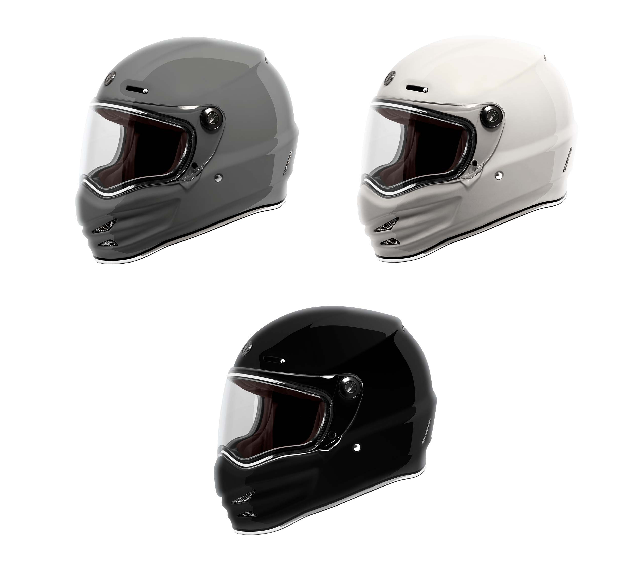 Torc T-9 Gloss Solid Retro Full Face Helmet (XS-XXL) (3 Colors)