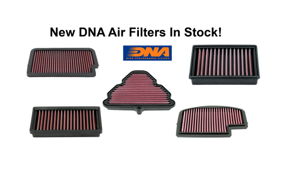 New DNA air filters available for Yamaha, Ducati, BMW, And Trumph Motorcycles