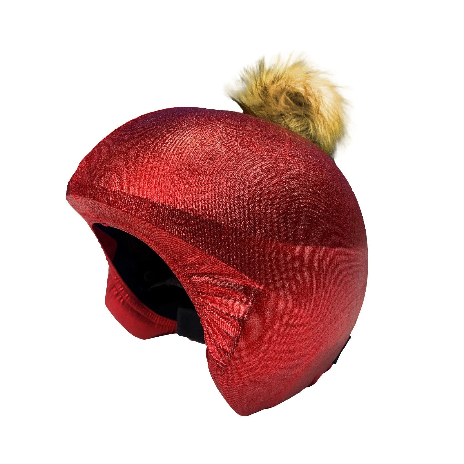 Coolcasc Red With Brown Pon Pon Helmet Cover