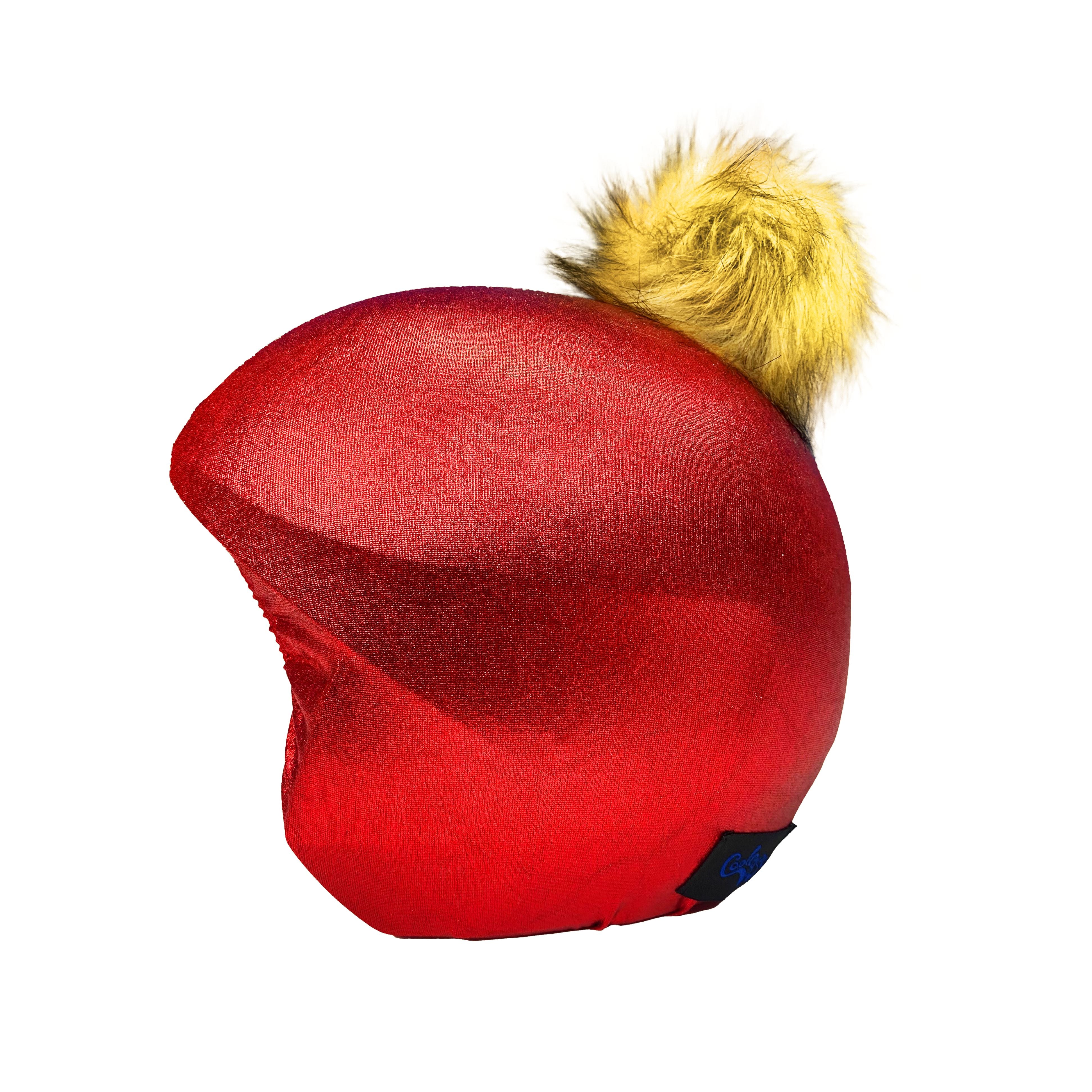 Coolcasc Red With Brown Pon Pon Helmet Cover