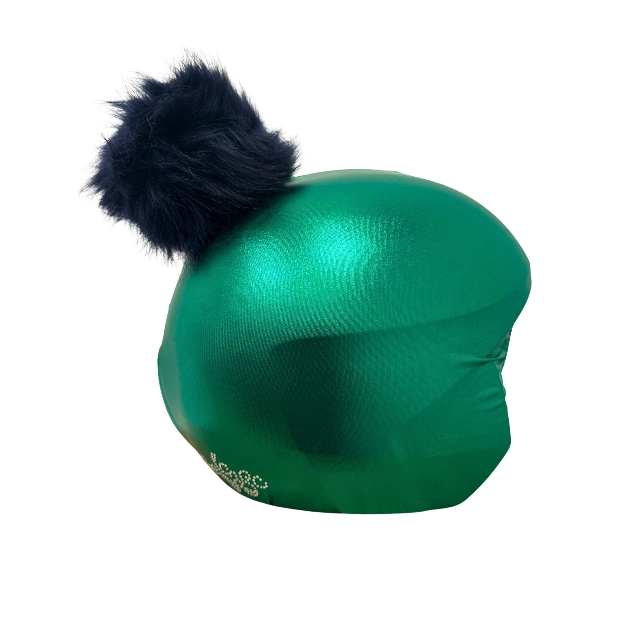 Coolcasc Green With Blue Pon Pon Helmet Cover