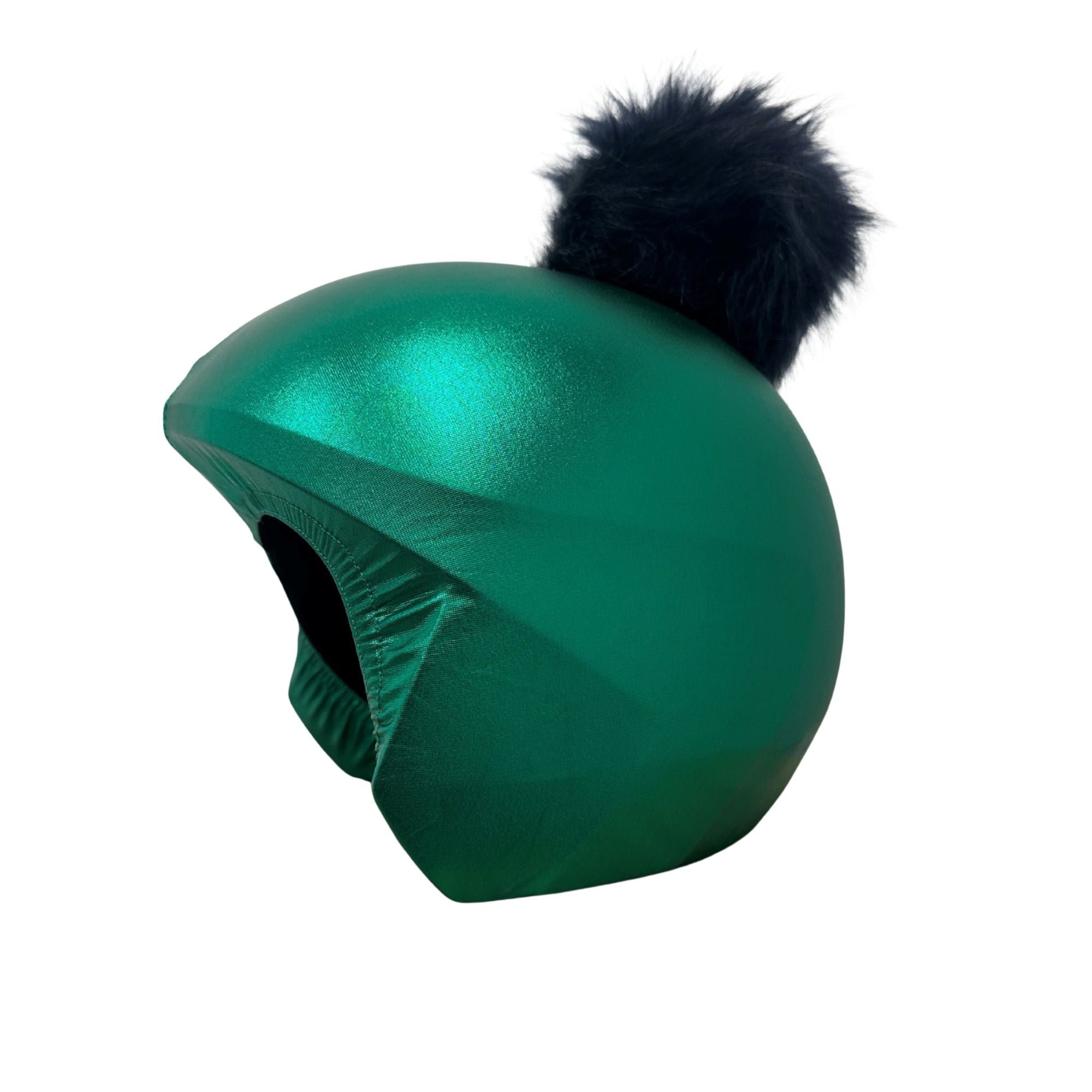 Coolcasc Green With Blue Pon Pon Helmet Cover
