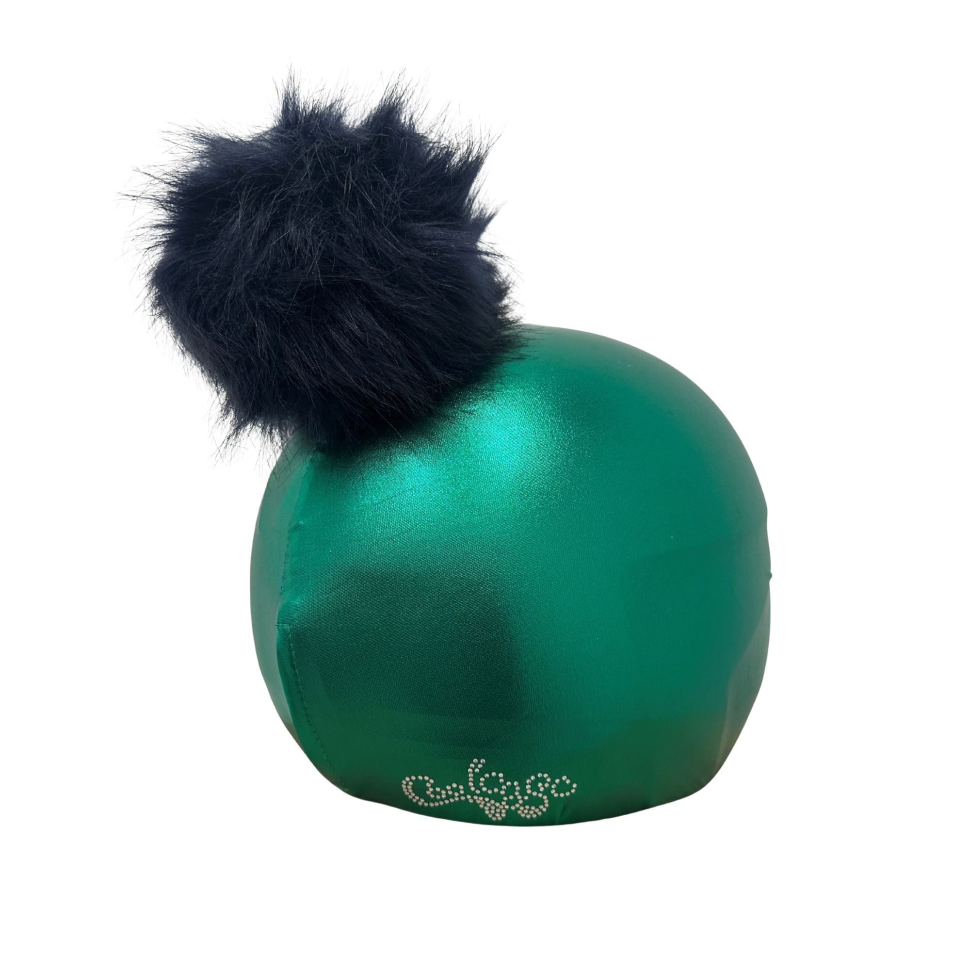 Coolcasc Green With Blue Pon Pon Helmet Cover