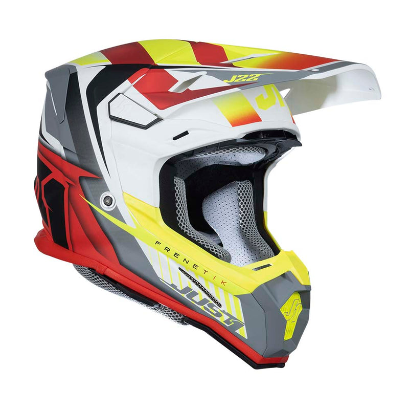 Just1 J22F Frenetik Fire Fluo Yellow Red White Helmet