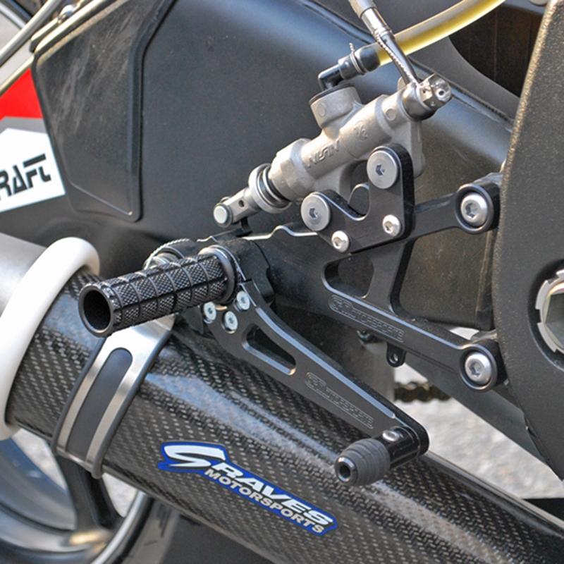 Woodcraft 2006-2016 Yamaha YZF-R6 STD Shift Complete Rearset Kit w/ Pedals