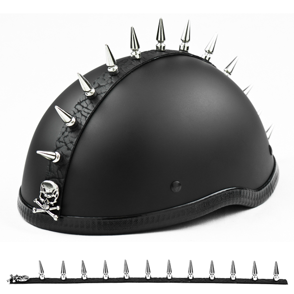 cool motorcycle helmets spike Stick On Metal Motorcycle Helmet Mohawk (7 Styles)