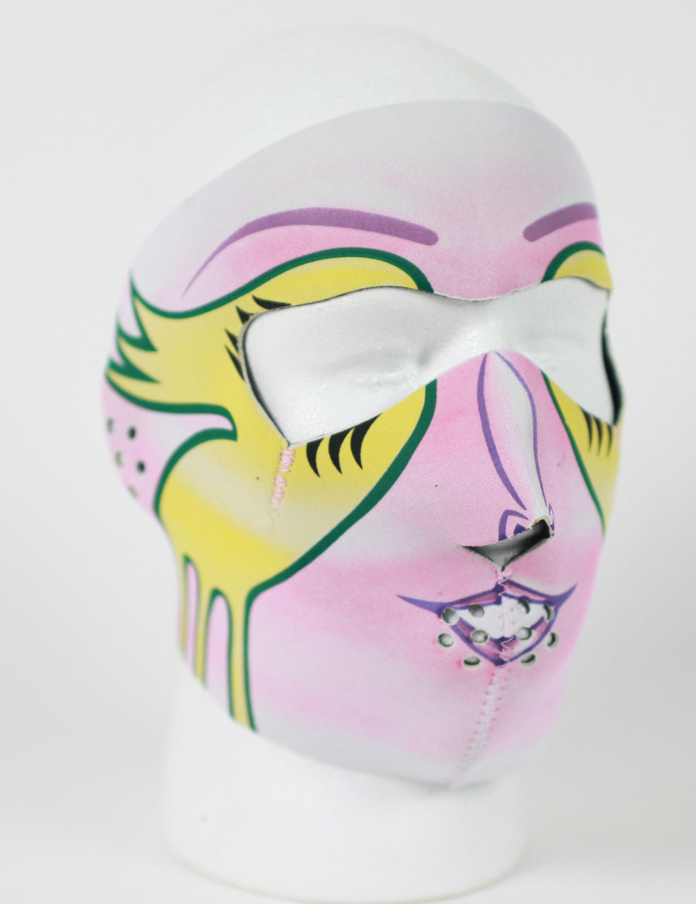 Pink Mardi Gras Protective Neoprene Full Face Ski Mask