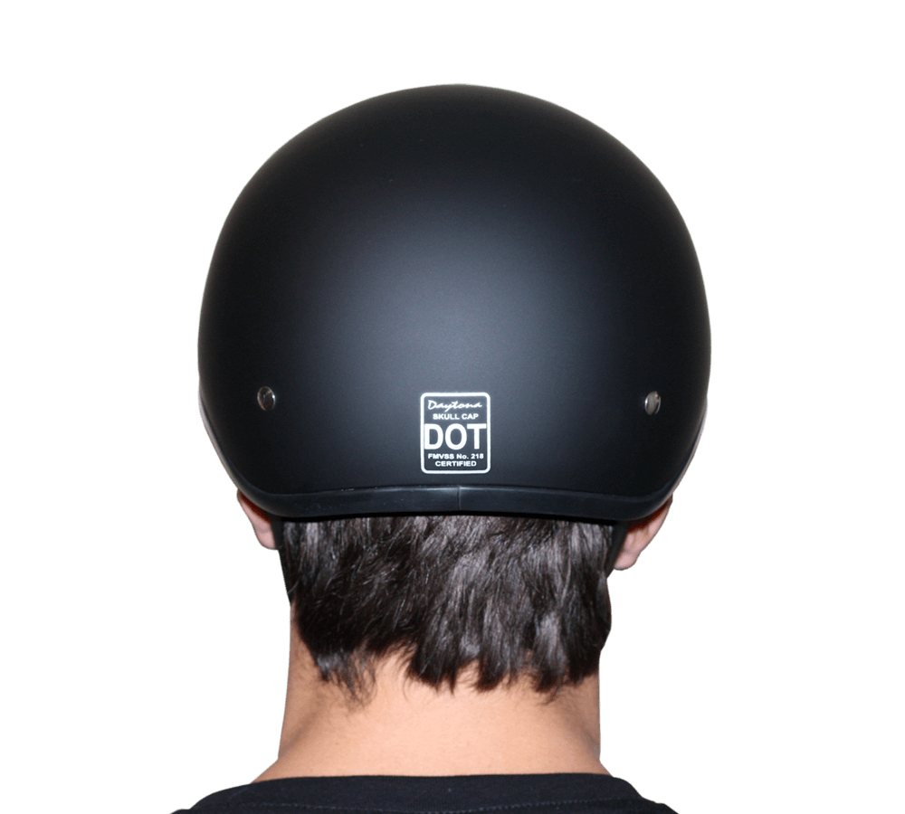 Daytona Skull Cap DOT Motorcycle Helmet - Hi-Gloss Black