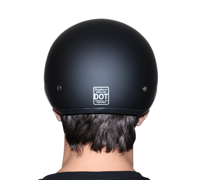 Daytona Hi Gloss Black Skull Cap Half Motorcycle Helmet (3XS - 4XL)