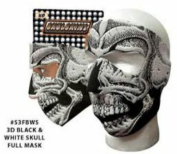 Sketched Skull Protective Neoprene Full Face Ski Mask