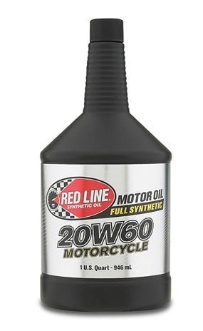 Red Line 1 qt 20W60 Conventional Motorcycle Oil (Single or Case)