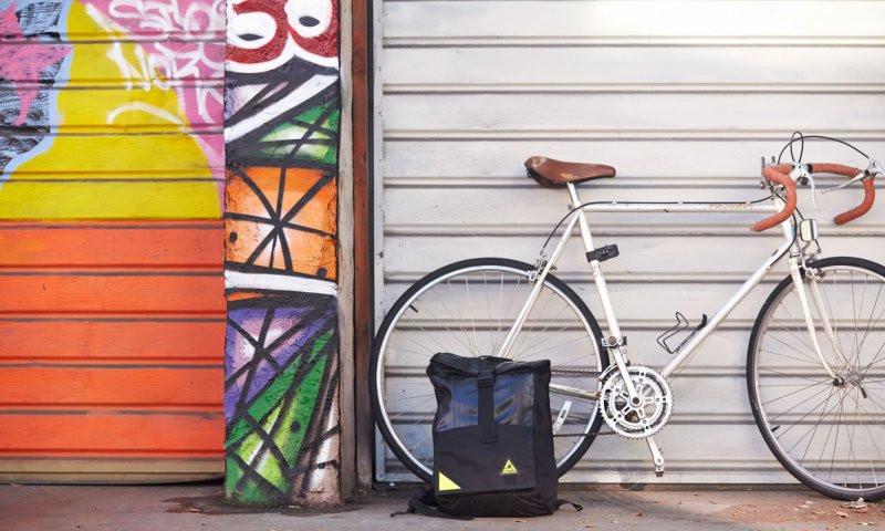 Green Guru Commuter 24L Roll Top Upcycled Materials Bike Tube Backpack