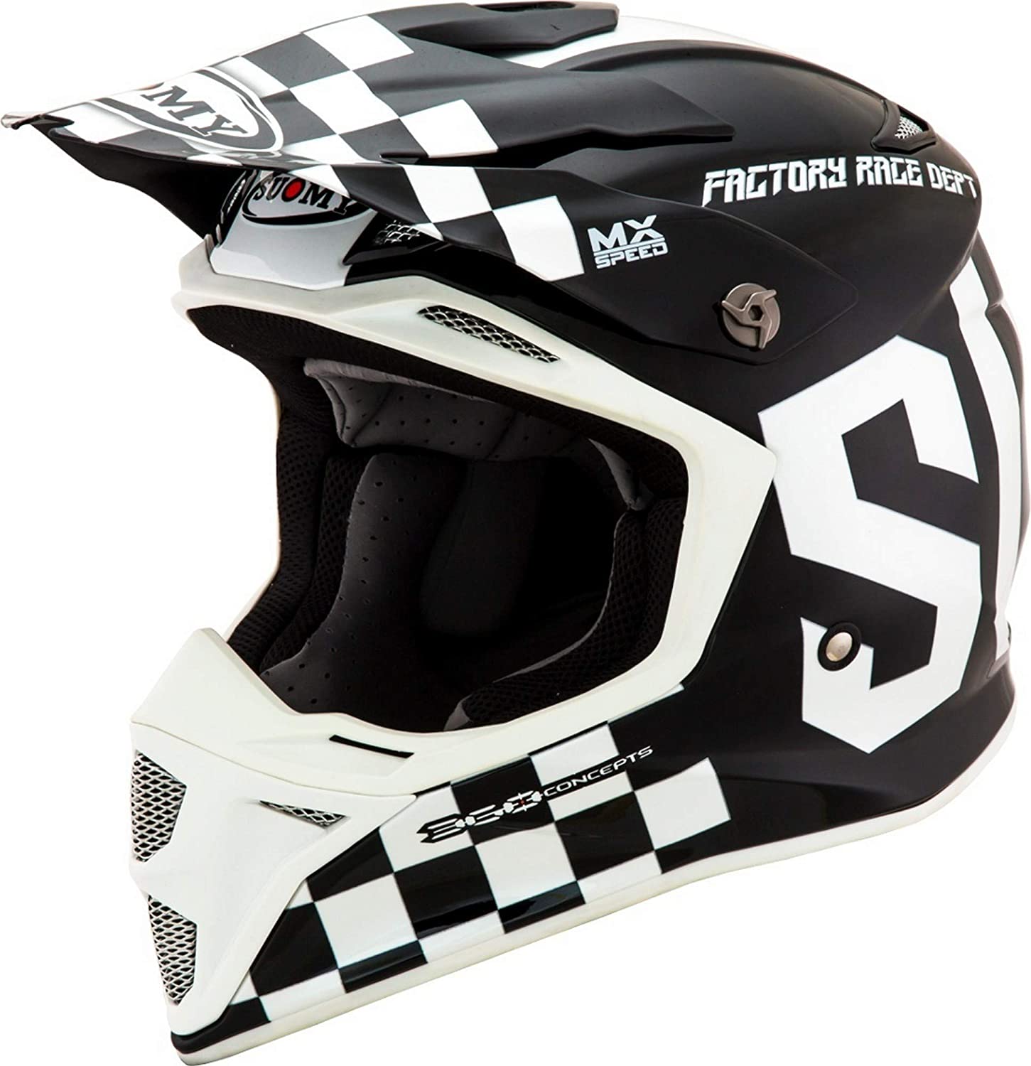 Suomy MX Speed Master Black White Off Road Motorcycle Helmet XS-2XL