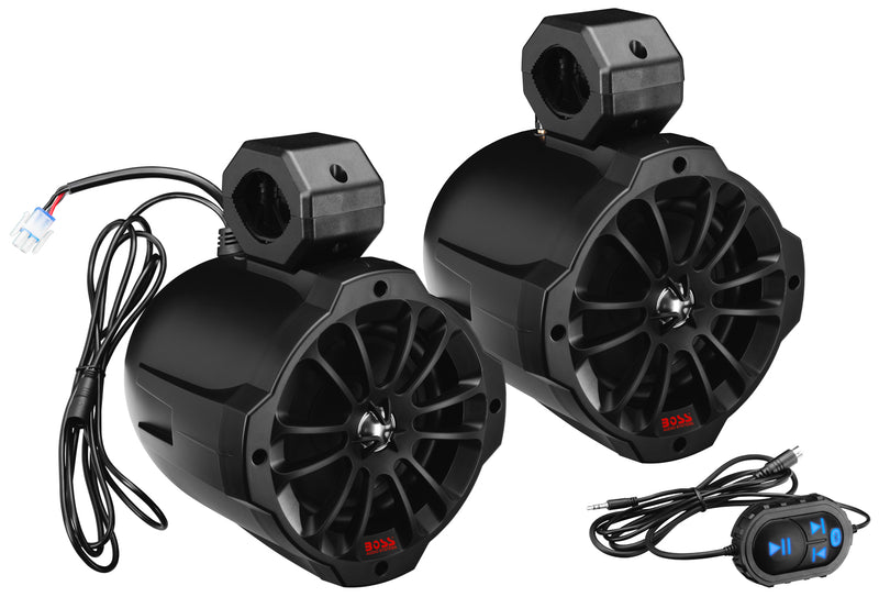 Boss Audio Systems® Amplified Bluetooth Roll Cage Speaker Pods Two 6.5" Speakers with 1" Tweeter, Black